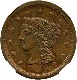 image for: 1849 1c NGC MS65 BN (N-11)