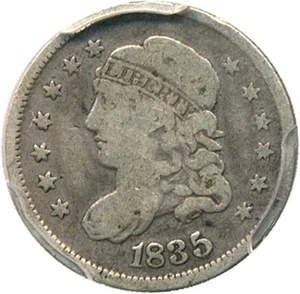 image for: 1835 H10c PCGS/CAC VG-10 (Large Date, Small 5C)