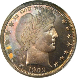 image for: 1909 50c PCGS/CAC Proof 67 - Superb Gem with Colorful Toning