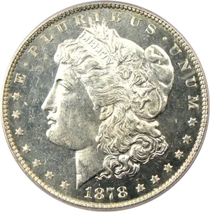 image for: 1878 7/8TF $1 PCGS/CAC MS63 DMPL (Strong, VAM-41, 7/7)