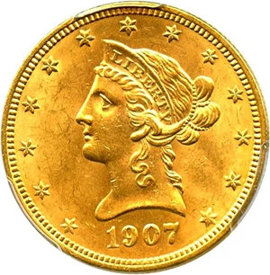 image for: 1907 Liberty $10 PCGS MS63 - No Reserve!