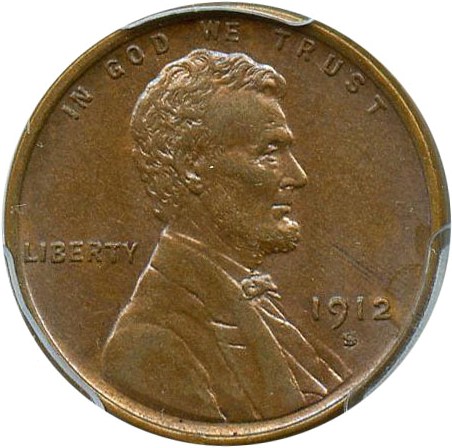 image for: 1912-S 1c PCGS MS63 BN