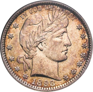 image for: 1898 25c NGC AU55