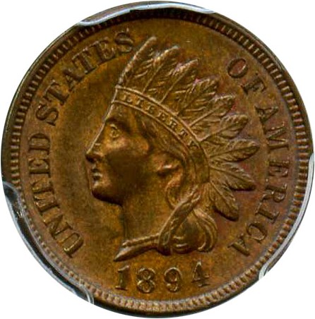 image for: 1894 1c PCGS MS63 BN