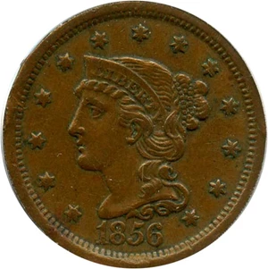 image for: 1856 1c PCGS AU50 (Slanted 5) - No Reserve!