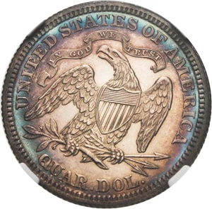image for: 1887 25c NGC/CAC Proof 65 CAM - Colorful Toning - No Reserve!