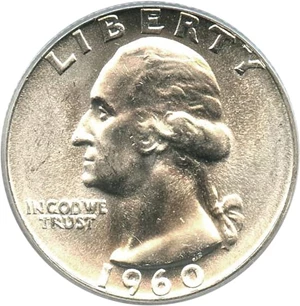 image for: 1960 25c PCGS MS66