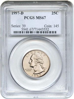 image for: 1997-D 25c PCGS MS67