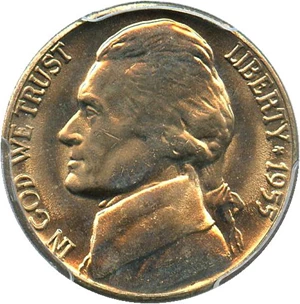 image for: 1955-D/S 5c PCGS MS65