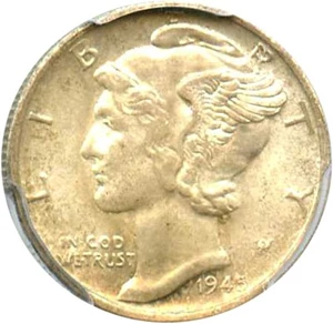 image for: 1945-S 10c PCGS MS65 (Micro S)
