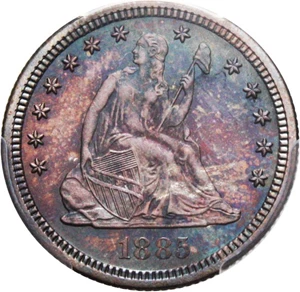 image for: 1885 25c PCGS/CAC Proof 66 - Colorful Toning - No Reserve!