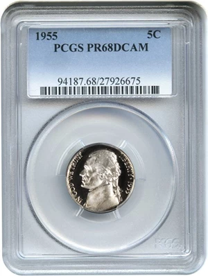 image for: 1955 5c PCGS Proof 68 DCAM - Registry Quality Gem, Tied for Finest at PCGS