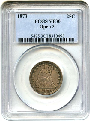 image for: 1873 25c PCGS VF30 (Open 3)