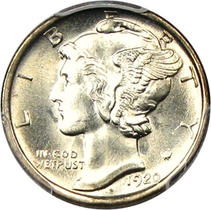 image for: 1920-D 10c PCGS MS64 FB
