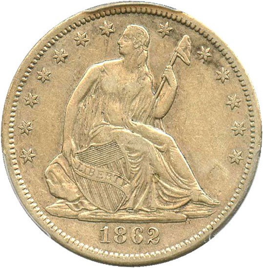 image for: 1862-S 50c PCGS XF40 - Civil War Era