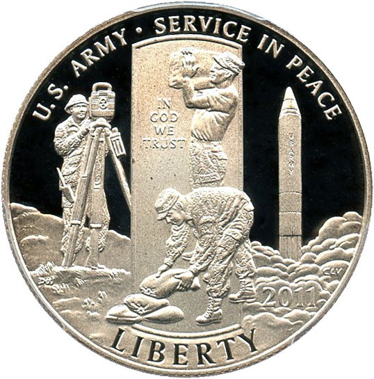 image for: 2011-S United States Army 50c PCGS Proof 70 DCAM