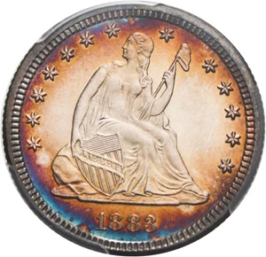 image for: 1883 25c PCGS Proof 65 CAM - Gorgeous Colorful Toning