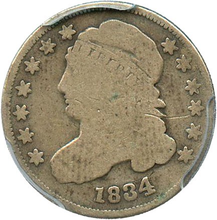 image for: 1834 10C PCGS Good-6 (Large 4)