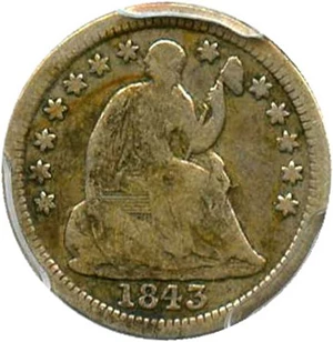 image for: 1843 H10c PCGS VG-10