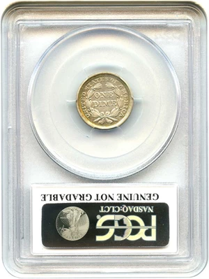 image for: 1855 10c PCGS Genuine XF Details, Cleaning (Arrows)