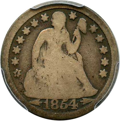 image for: 1854-O 10c PCGS VG-8 (Arrows)