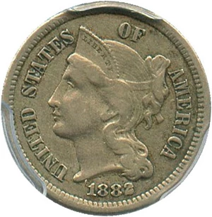 image for: 1882 3cN PCGS/CAC XF40 - Low Mintage Date