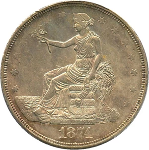 image for: 1874-CC Trade$ PCGS MS61 - Popular Carson City Trade Dollar
