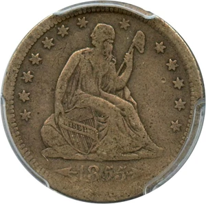 image for: 1855 25c PCGS VG-10 (Arrows)