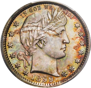 image for: 1899 25c PCGS/CAC Proof 65 - Colorful Toning - No Reserve!