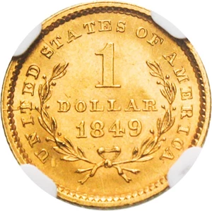 image for: 1849 No L G$1 NGC/CAC MS63 (Small Head)