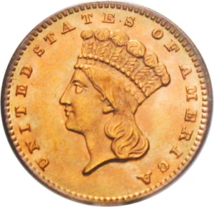 image for: 1887 G$1 PCGS/CAC MS66 - Low Mintage Gold Dollar
