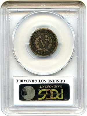 image for: 1885 5c PCGS Genuine G Details, Env. Damage - Key Date