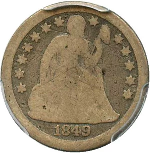 image for: 1849-O 10c PCGS Genuine G Details, Scratch - No Reserve!
