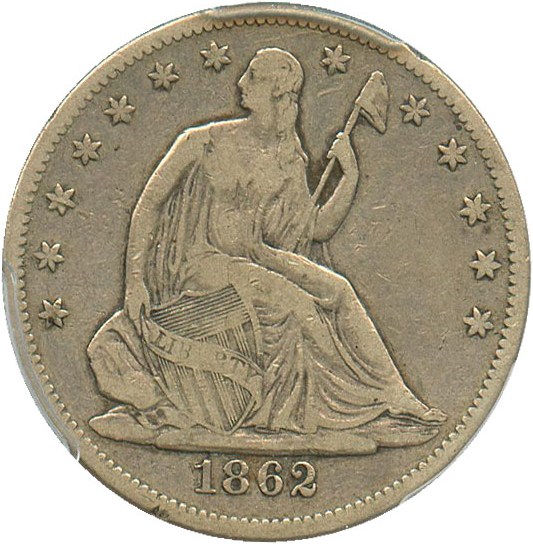 image for: 1862 50c PCGS F12