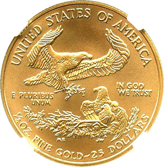 image for: 2003 Gold Eagle $25 NGC MS69 - 1/2 ounce gold