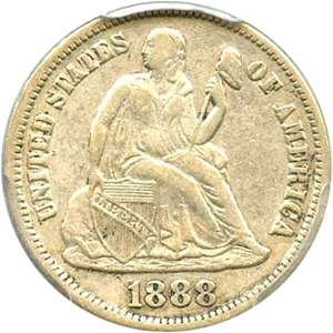 image for: 1888-S 10c PCGS XF40