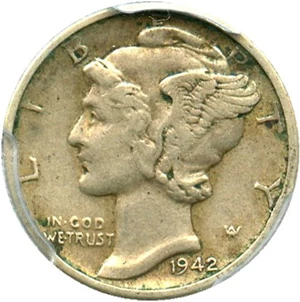 image for: 1942-D 10c PCGS XF40
