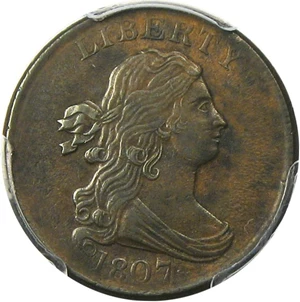 image for: 1807 1/2c PCGS/CAC MS62 BN - Desirable Early Half Cent