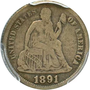 image for: 1891-O 10c PCGS VG-8
