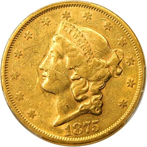 image for: 1875-S $20 PCGS AU50