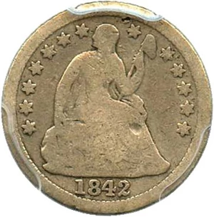 image for: 1842-O H10c PCGS Genuine VG Details, Damage - No Reserve!