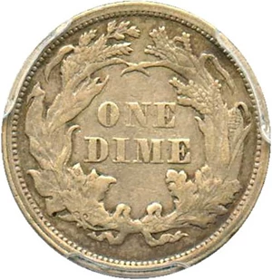 image for: 1862 10c PCGS Genuine XF Details, Cleaning