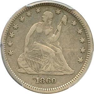 image for: 1860 25c PCGS VF30