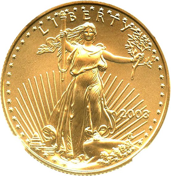 image for: 2003 Gold Eagle $25 NGC MS69 - 1/2 ounce gold