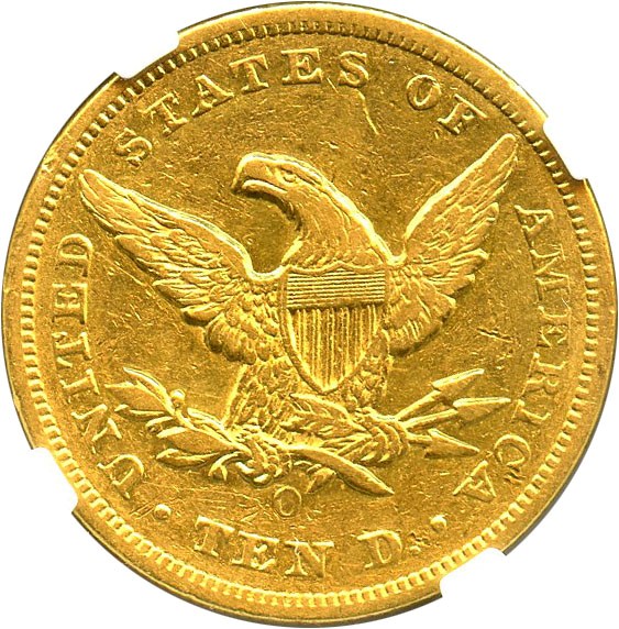 image for: 1855-O $10 NGC XF45 - Scarce New Orleans Gold Issue, Only 18,000 Struck