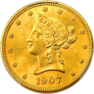 image for: 1907 Liberty $10 PCGS/CAC MS62