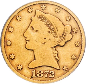 image for: 1872-CC $5 PCGS VG-10
