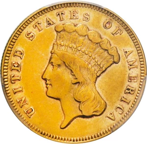 image for: 1870 $3 PCGS/CAC XF40 - No Reserve!