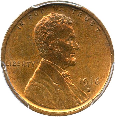 image for: 1916-S 1c PCGS/CAC MS64 RB