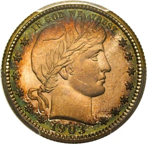 image for: 1903 25c PCGS/CAC Proof 67 CAM - Superb Colorful Toning - No Reserve!